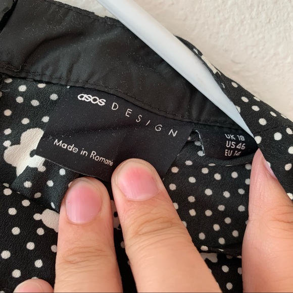 ASOS DESIGN mini tea dress with buttons and split detail in mono floral print - Picture 7 of 13